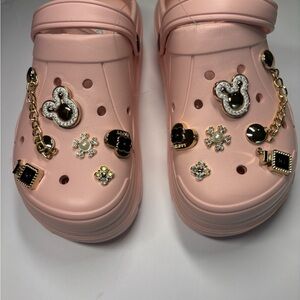 Kids Pink Clogs with Charms